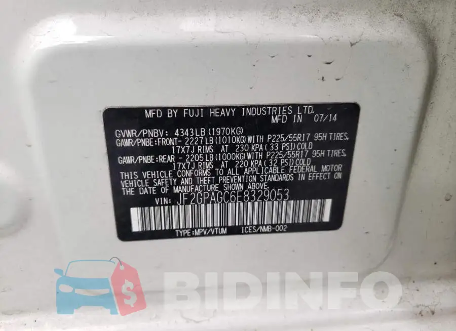JF2GPAGC6E8329053 Photo# 13