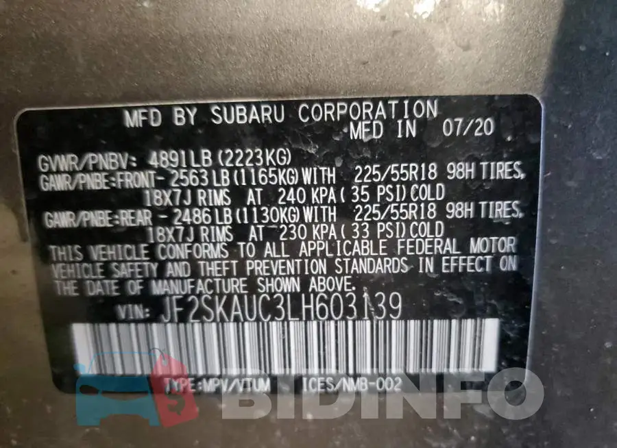 JF2SKAUC3LH603139 Photo# 12