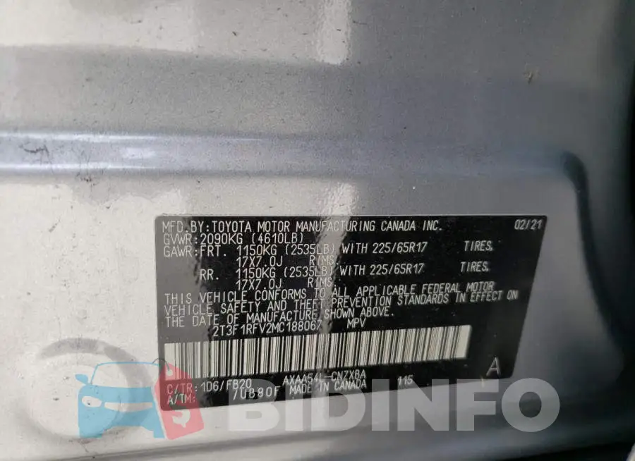 2T3F1RFV2MC188067 Photo# 10