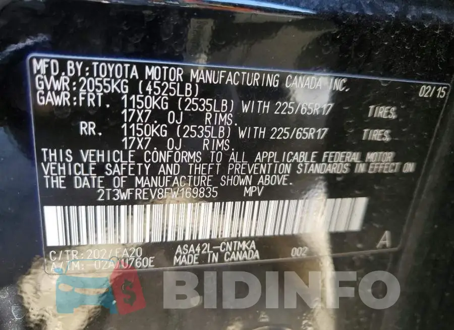 2T3WFREV8FW169835 Photo# 13