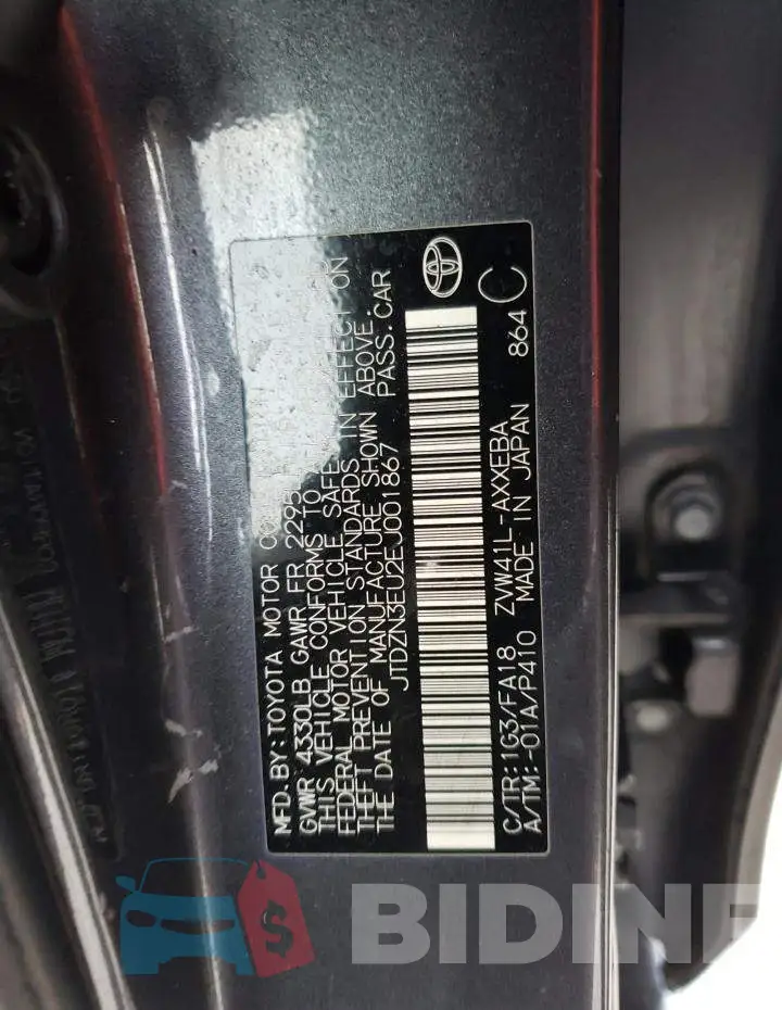 JTDZN3EU2EJ001867 Photo# 12