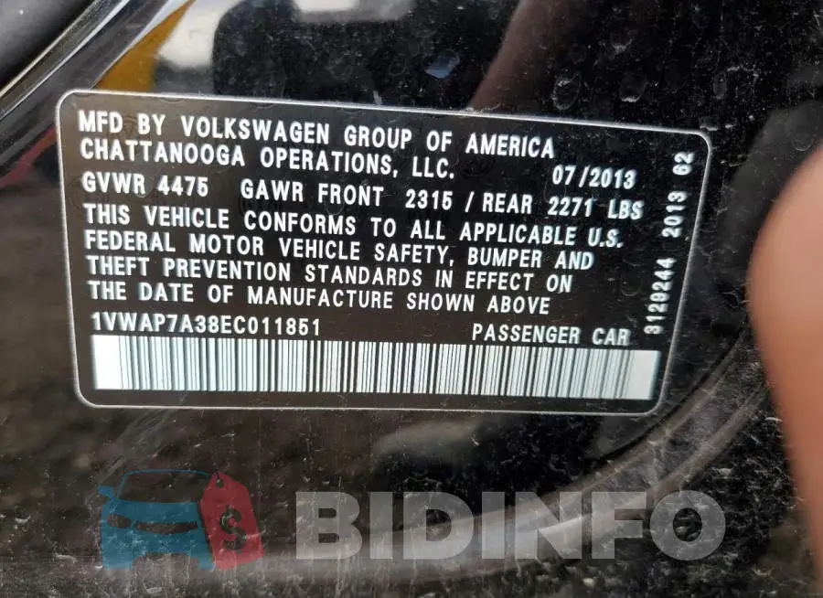 1VWAP7A38EC011851 Photo# 12