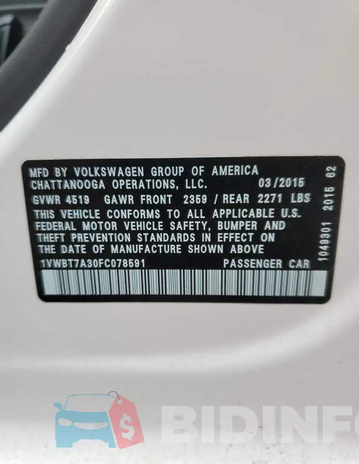 1VWBT7A30FC078591 Photo# 12
