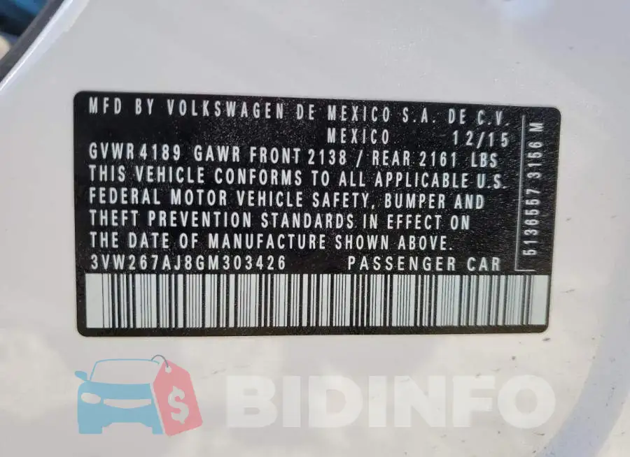 3VW267AJ8GM303426 Photo# 13