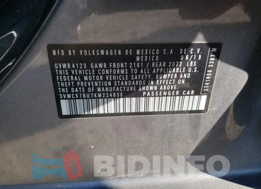 3VWC57BU7KM224838 Photo# 12