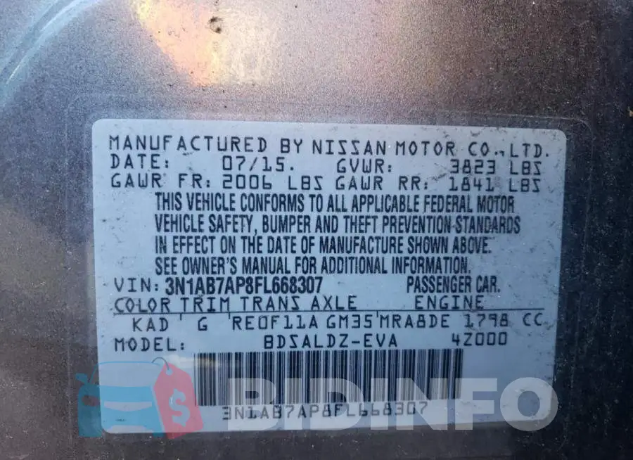 3N1AB7AP8FL668307 Photo# 10