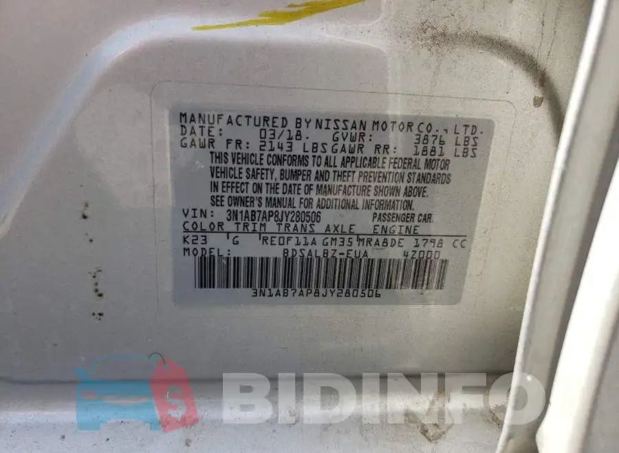 3N1AB7AP8JY280506 Photo# 10