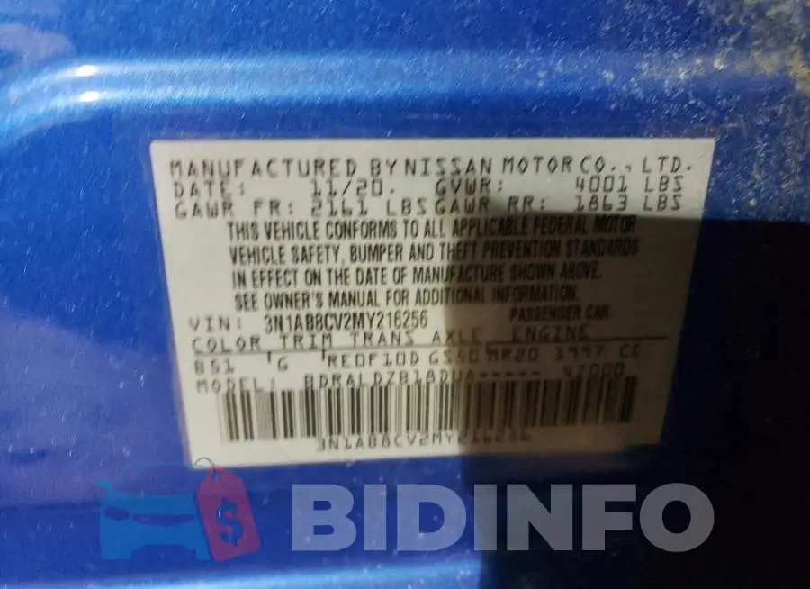 3N1AB8CV2MY216256 Photo# 12