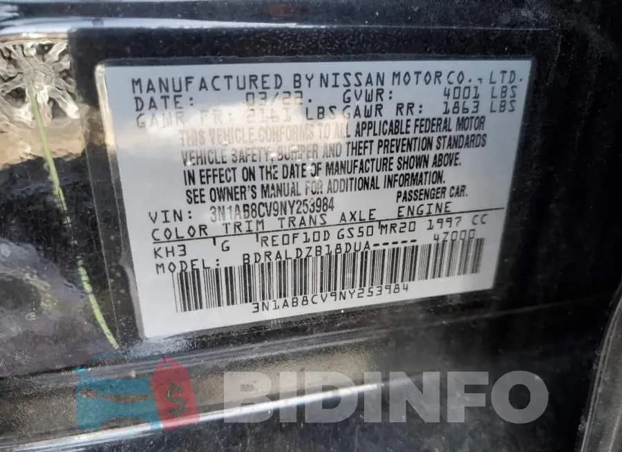 3N1AB8CV9NY253984 Photo# 13