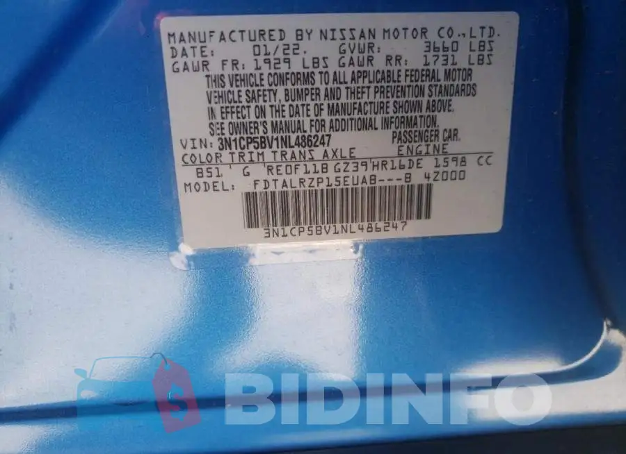 3N1CP5BV1NL486247 Photo# 10