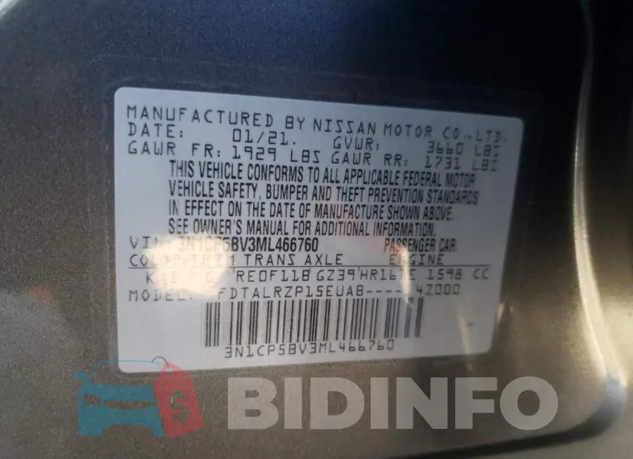 3N1CP5BV3ML466760 Photo# 13