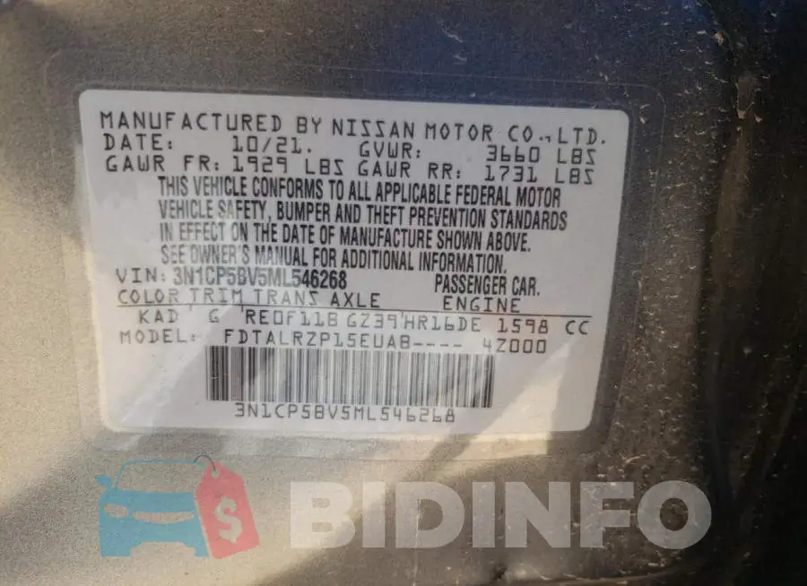 3N1CP5BV5ML546268 Photo# 13