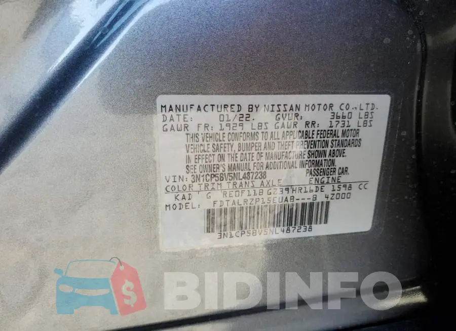 3N1CP5BV5NL487238 Photo# 12