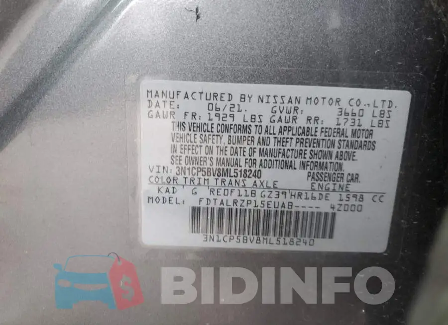 3N1CP5BV8ML518240 Photo# 12