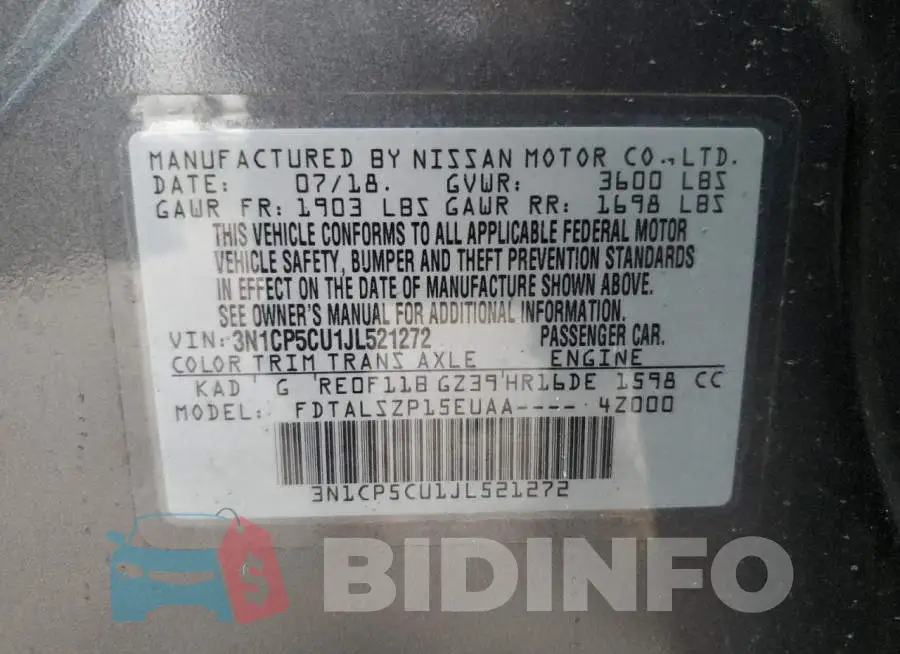 3N1CP5CU1JL521272 Photo# 12