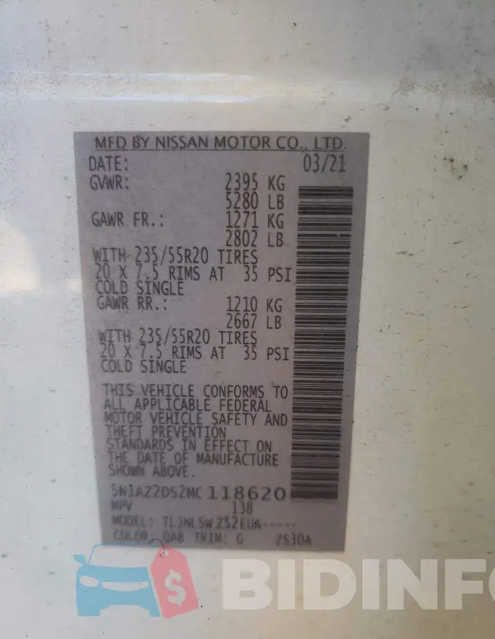 5N1AZ2DS2MC118620 Photo# 13