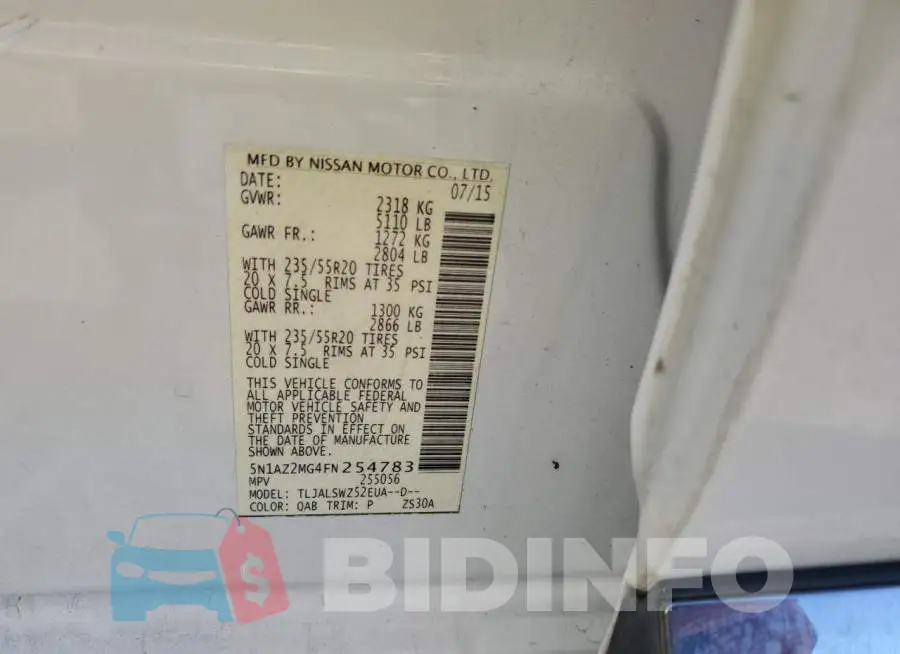 5N1AZ2MG4FN254783 Photo# 12