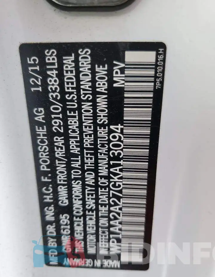 WP1AA2A27GKA13094 Photo# 13