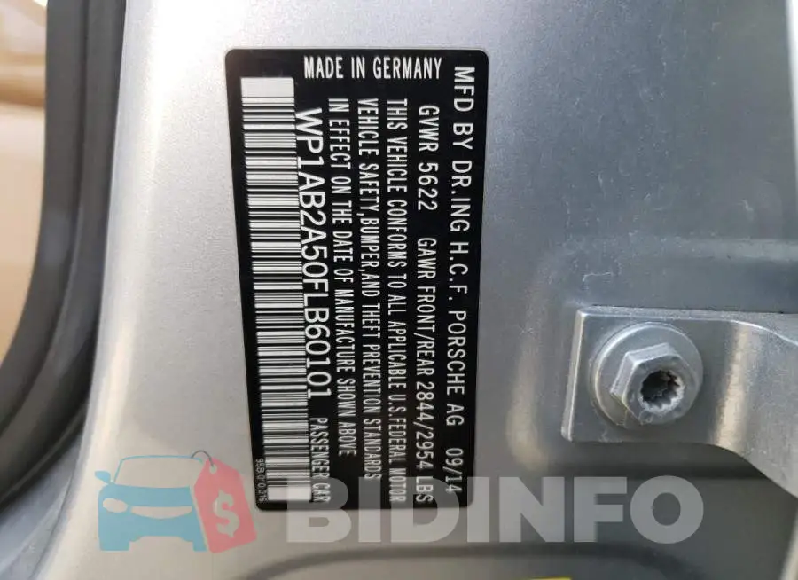 WP1AB2A50FLB60101 Photo# 13