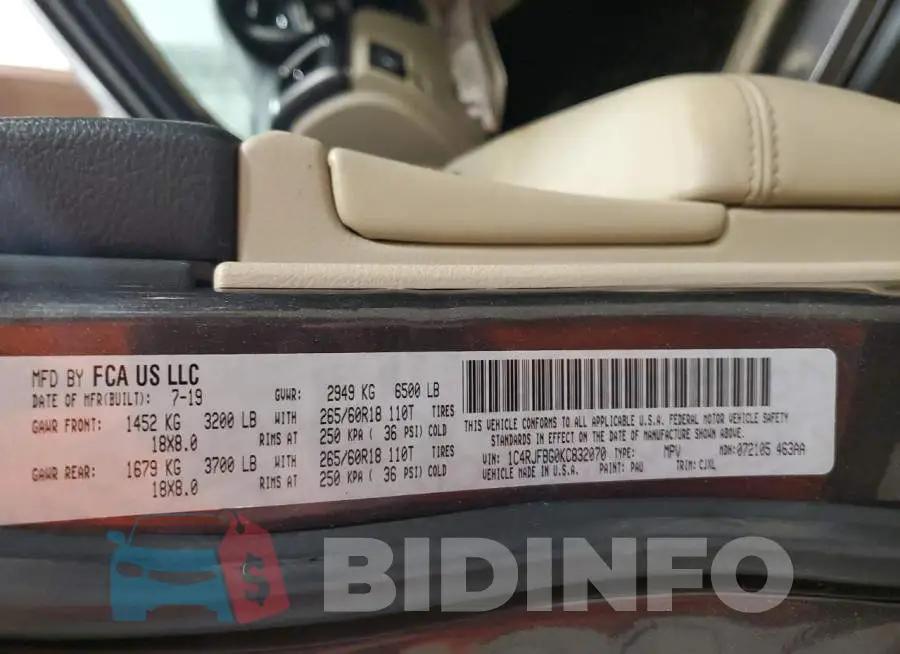1C4RJFBG0KC832070 Photo# 14