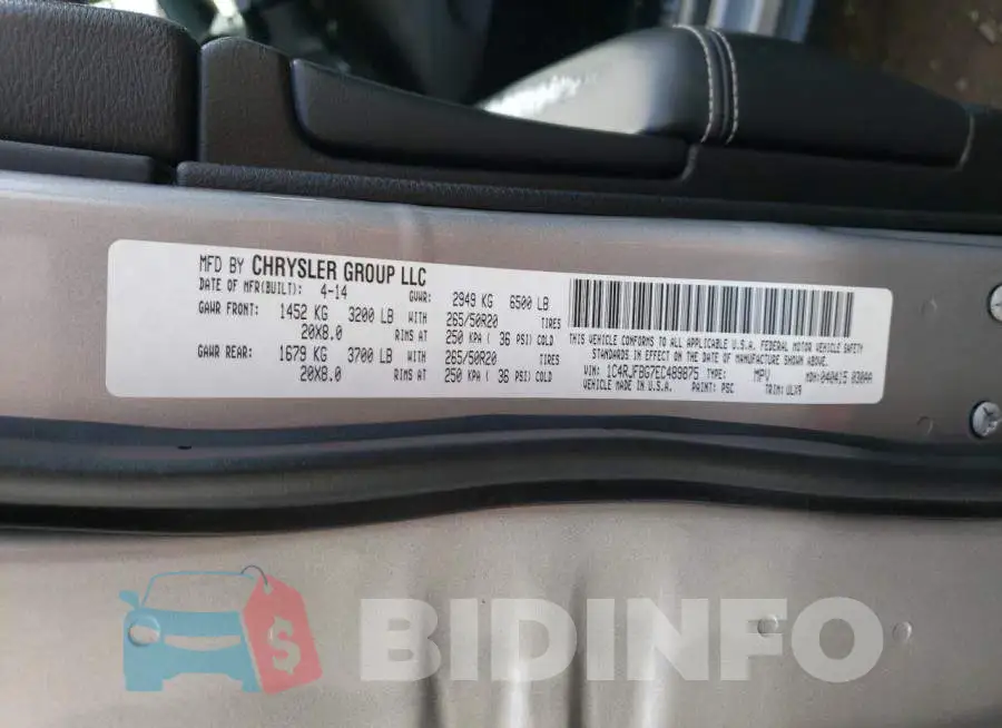 1C4RJFBG7EC489875 Photo# 13