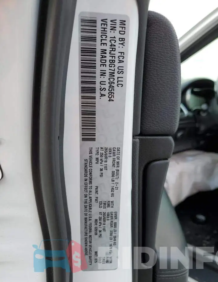 1C4RJFBG7MC645654 Photo# 13