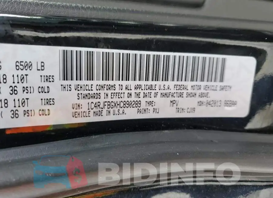 1C4RJFBGXHC890289 Photo# 13