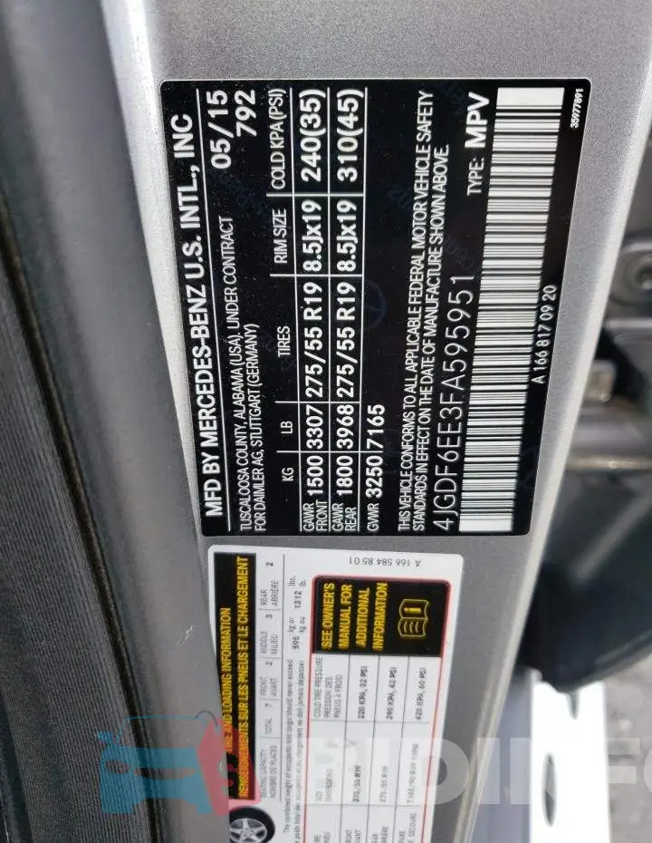 4JGDF6EE3FA595951 Photo# 12