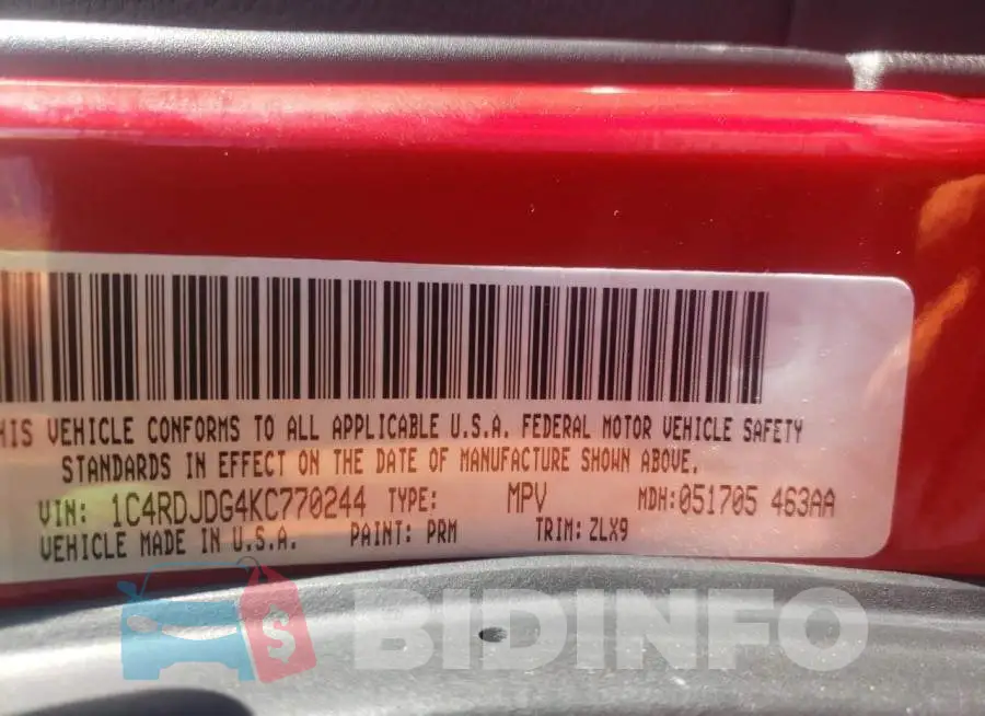 1C4RDJDG4KC770244 Photo# 13