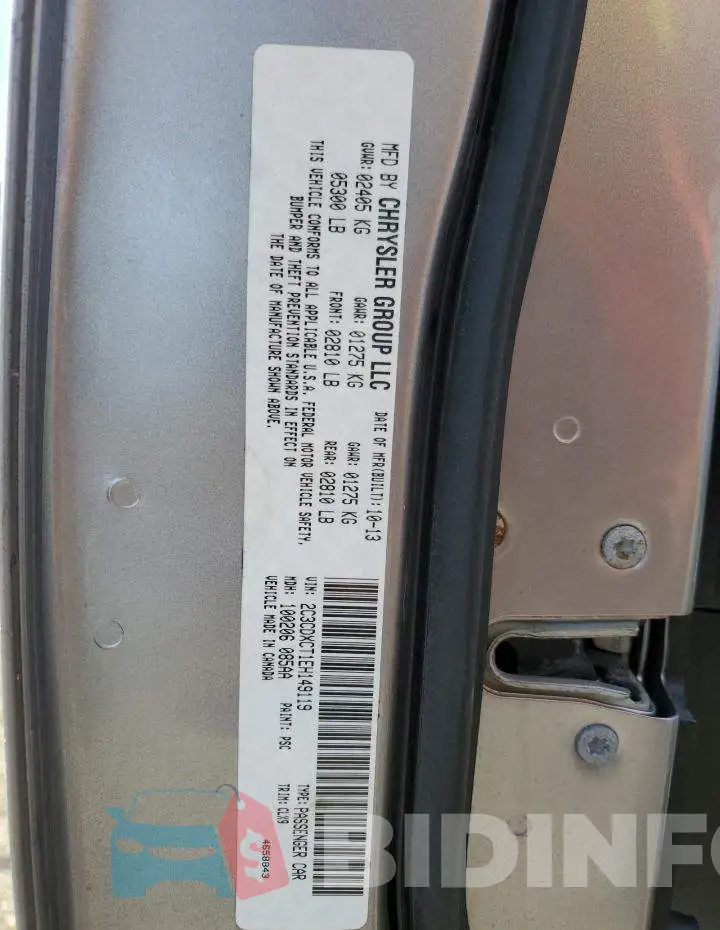 2C3CDXCT1EH149119 Photo# 12