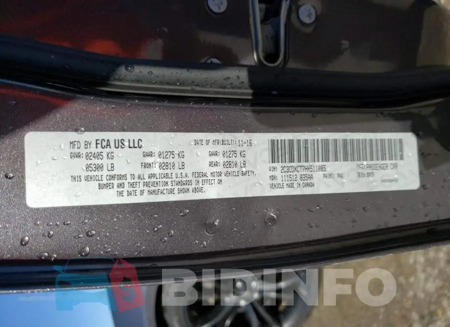 2C3CDXCT7HH511085 Photo# 12