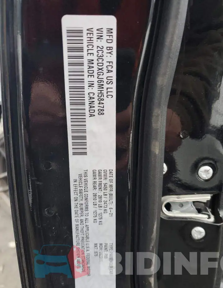 2C3CDXGJ6MH584788 Photo# 12