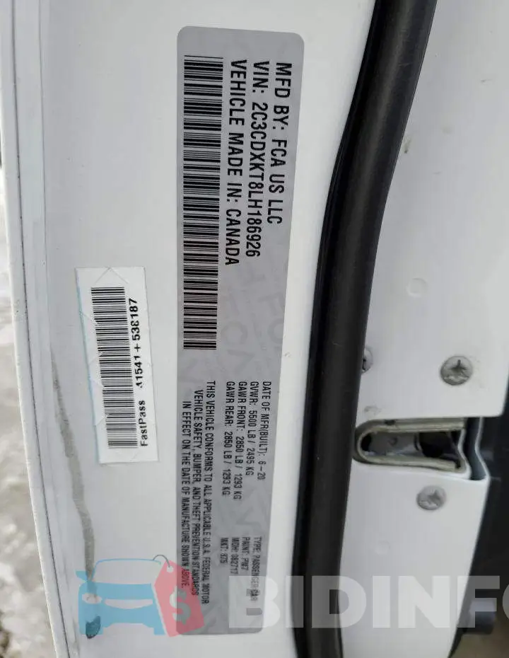 2C3CDXKT8LH186926 Photo# 13