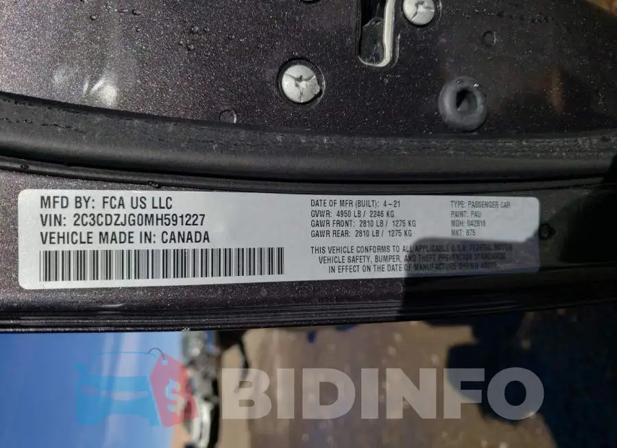 2C3CDZJG0MH591227 Photo# 12
