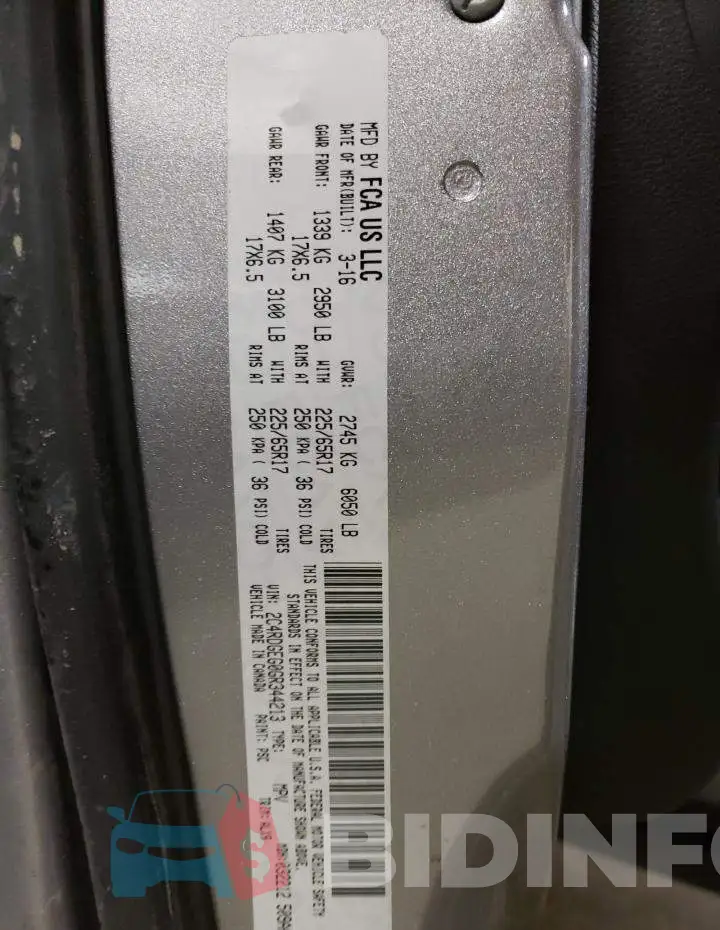 2C4RDGEG0GR344213 Photo# 13