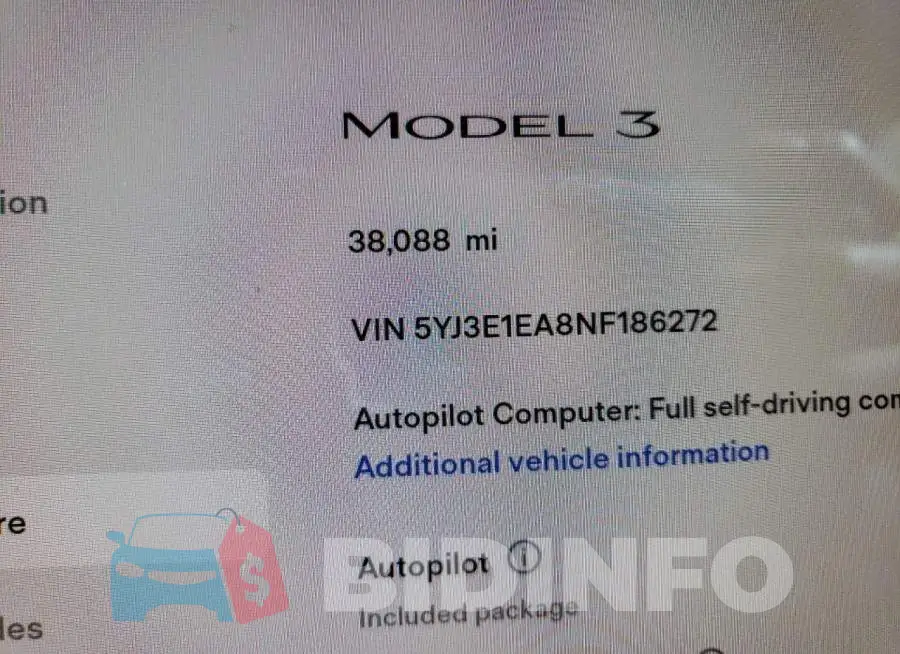 5YJ3E1EA8NF186272 Photo# 9