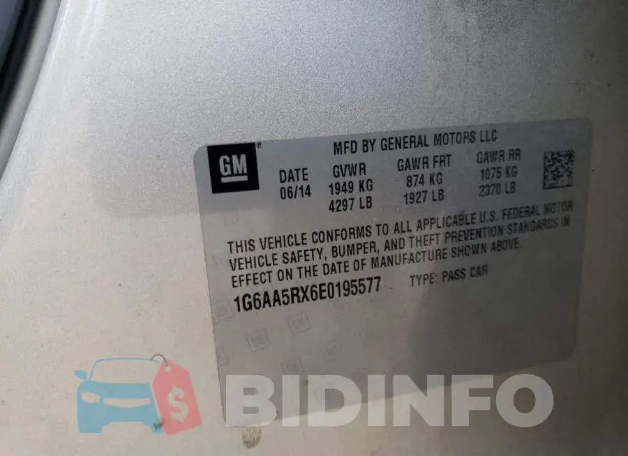 1G6AA5RX6E0195577 Photo# 12