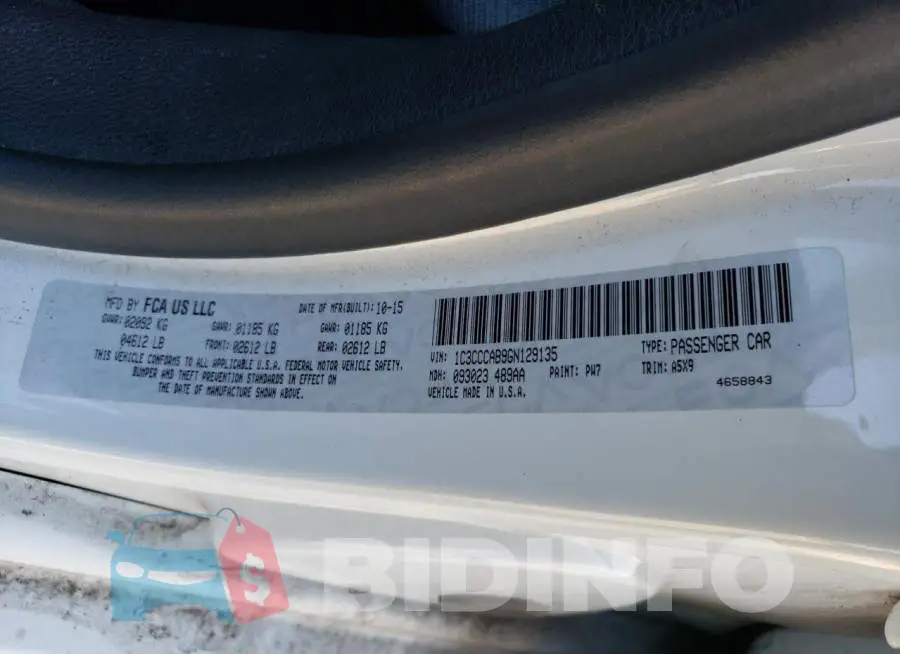 1C3CCCAB9GN129135 Photo# 12