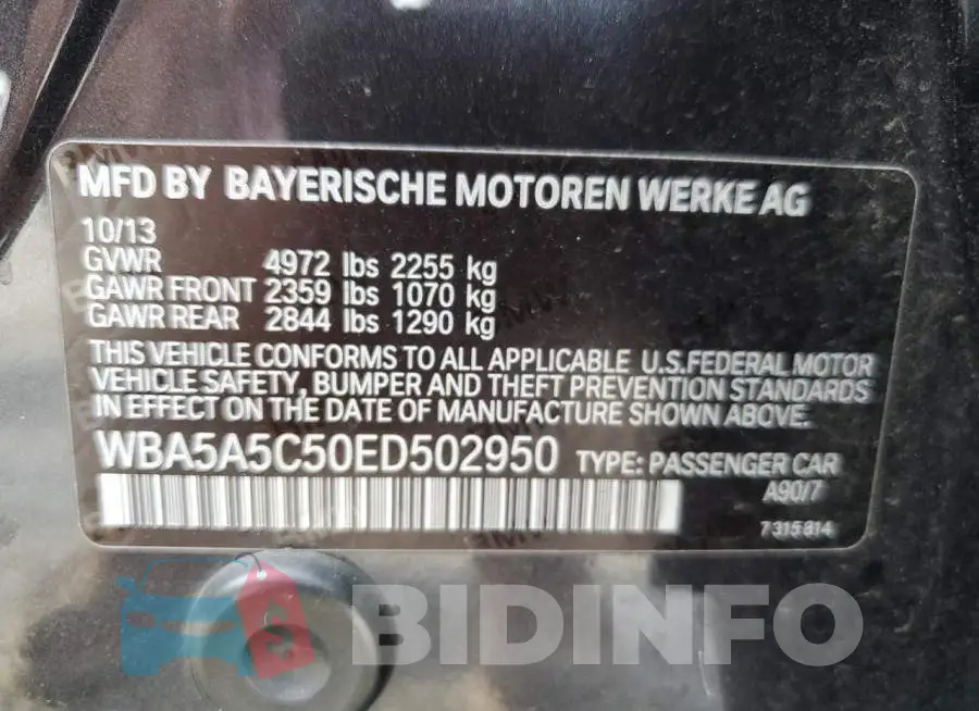 WBA5A5C50ED502950 Photo# 12