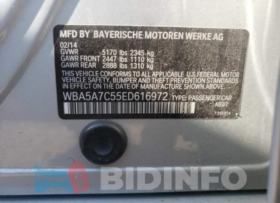 WBA5A7C55ED616972 Photo# 10
