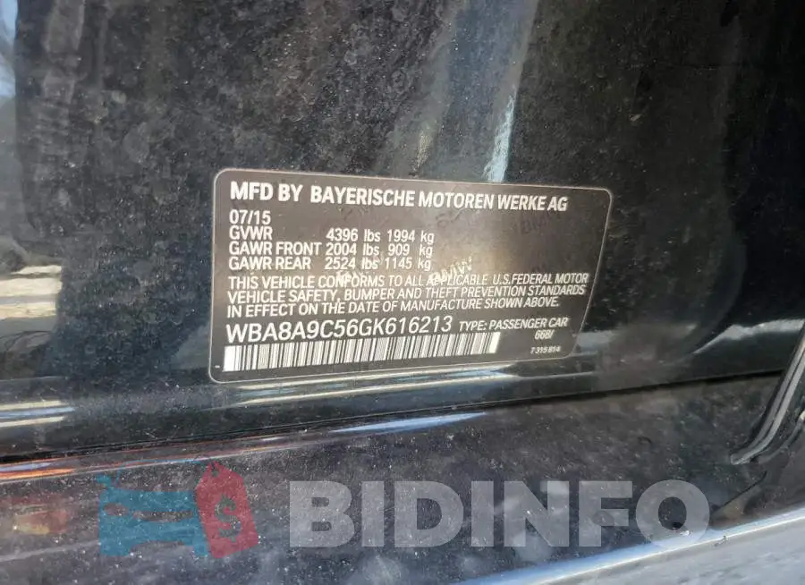 WBA8A9C56GK616213 Photo# 12