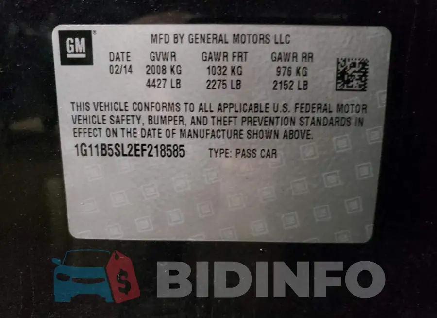 1G11B5SL2EF218585 Photo# 12