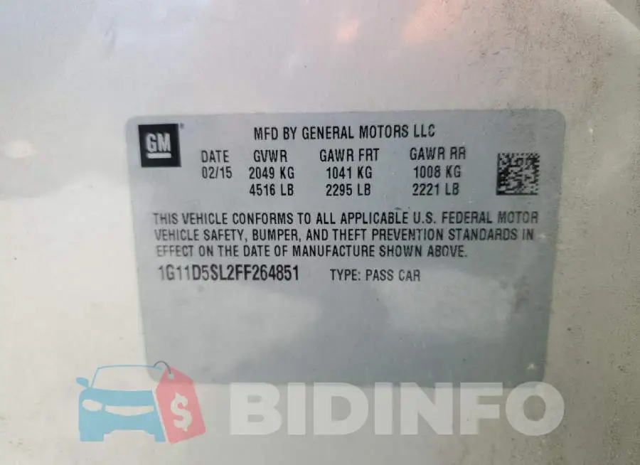 1G11D5SL2FF264851 Photo# 12