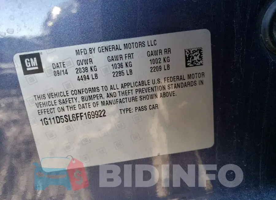 1G11D5SL6FF169922 Photo# 12
