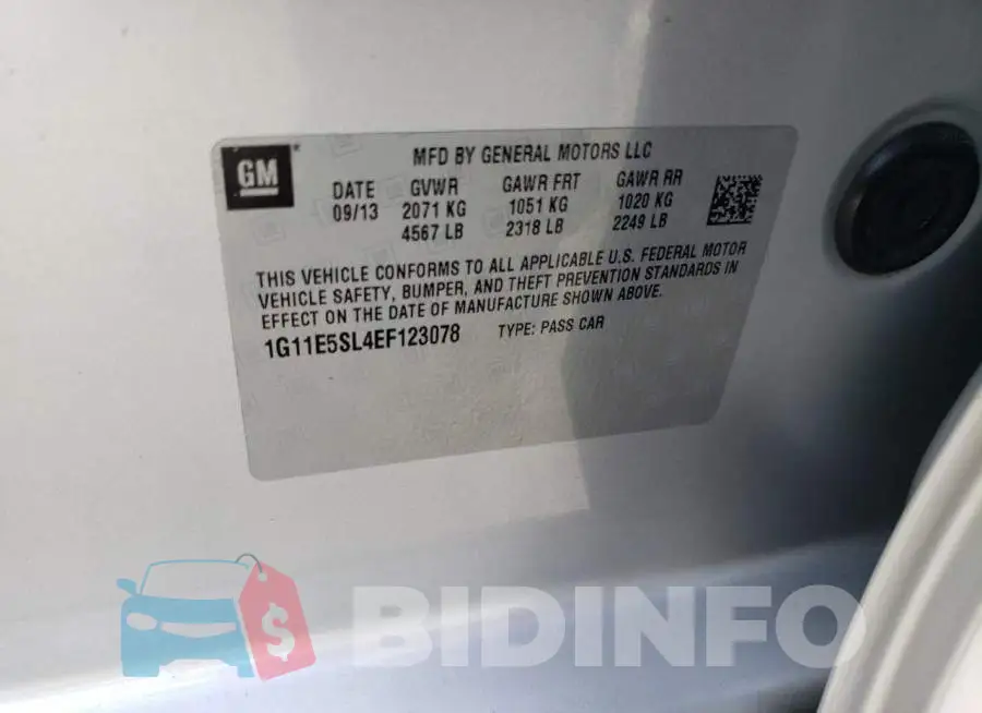 1G11E5SL4EF123078 Photo# 12