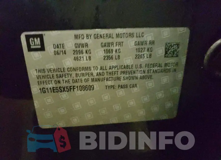 1G11E5SX5FF108609 Photo# 12