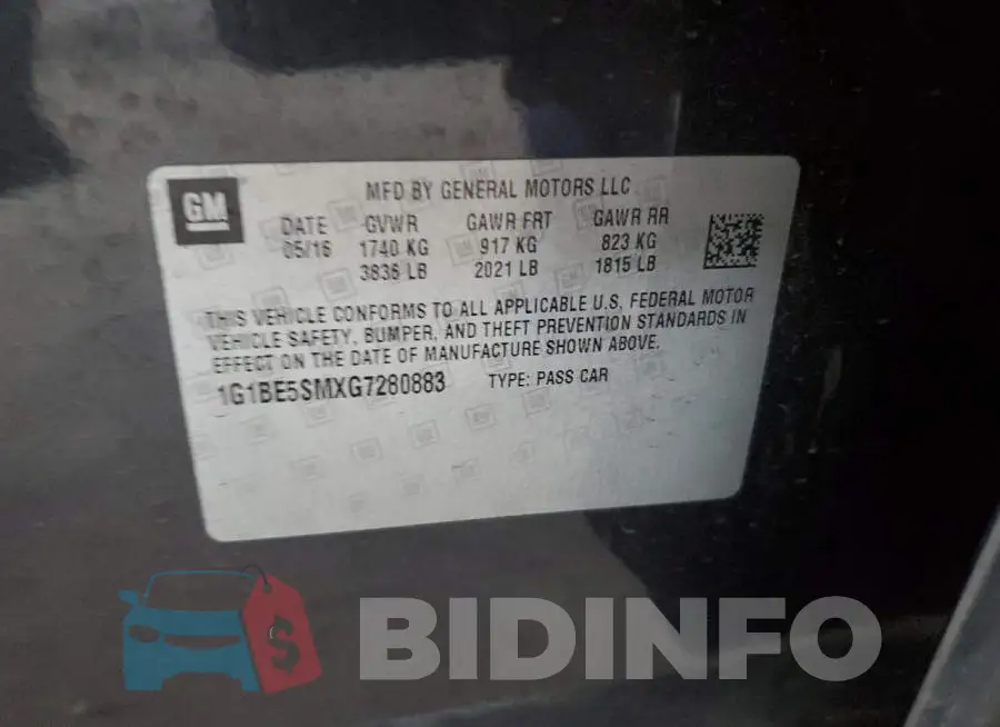 1G1BE5SMXG7280883 Photo# 12