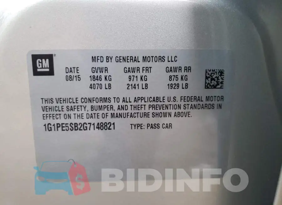 1G1PE5SB2G7148821 Photo# 12