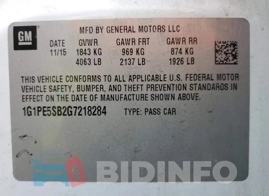 1G1PE5SB2G7218284 Photo# 12