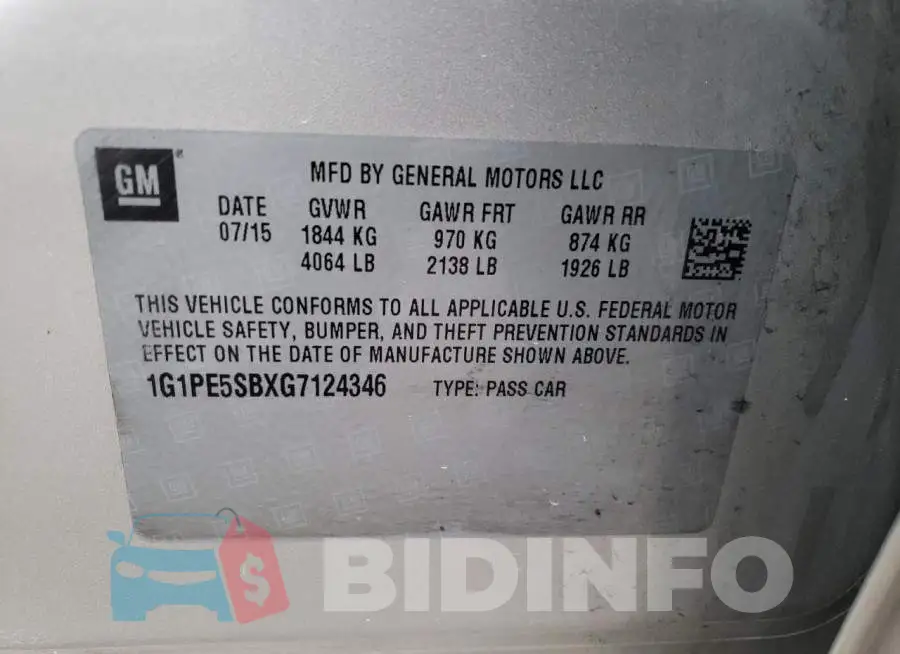 1G1PE5SBXG7124346 Photo# 12